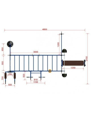 Тренажер для вулиці з рукоходом і турніком Тренажер для вулиці з рукоходом і турніком